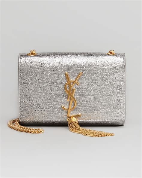 silver ysl bag